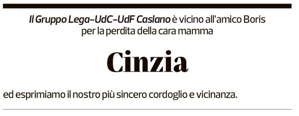 Annuncio funebre Cinzia 