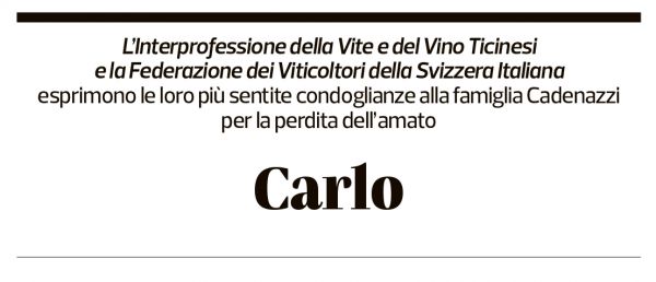 Annuncio funebre Carlo Cadenazzi