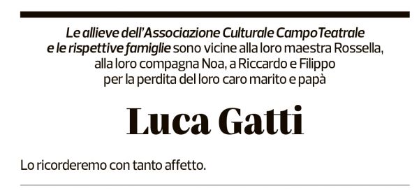 Annuncio funebre Luca Gatti