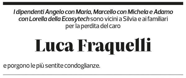 Annuncio funebre Luca Fraquelli