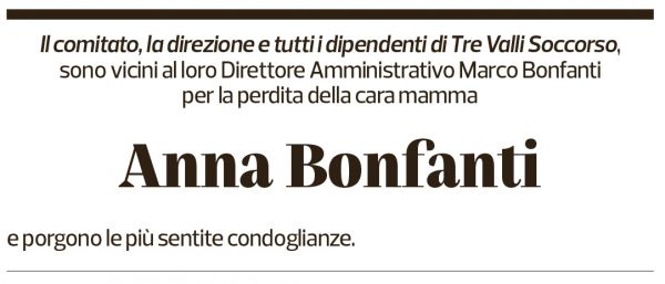 Annuncio funebre Anna Bonfanti