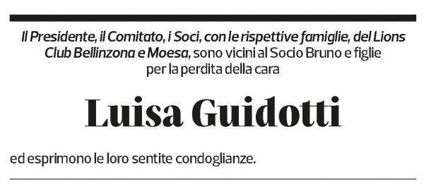 Annuncio funebre Luisa Guidotti