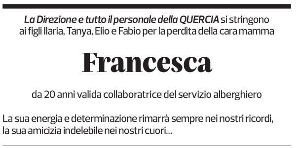 Annuncio funebre Francesca 