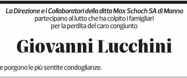 Annuncio funebre Giovanni Lucchini