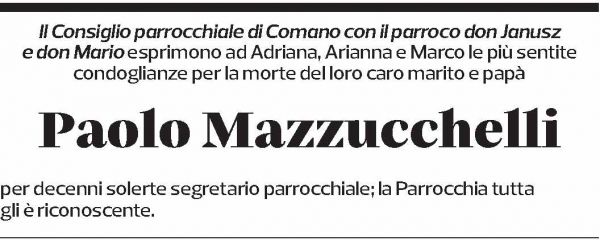 Annuncio funebre Paolo Mazzucchelli