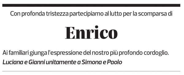 Annuncio funebre Enrico Cantarelli