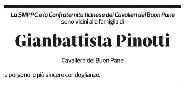 Annuncio funebre Gianbattista Pinotti