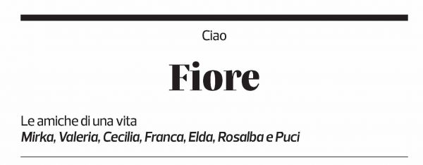 Annuncio funebre Fiorella Ghezzi