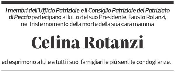 Annuncio funebre Celina Rotanzi