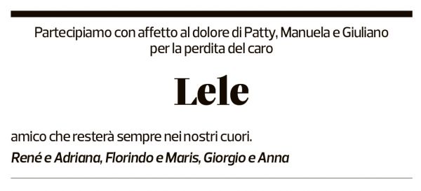 Annuncio funebre Emanuele Ganga