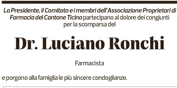 Annuncio funebre Luciano Ronchi