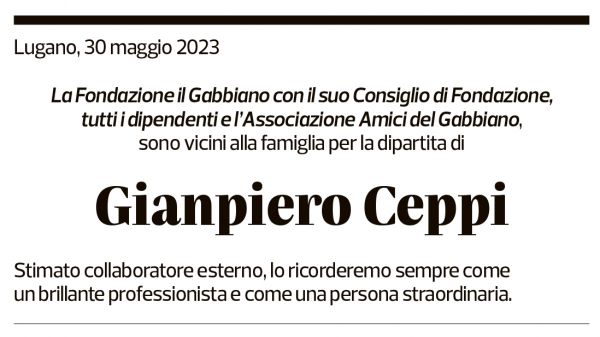 Annuncio funebre Gianpiero Ceppi