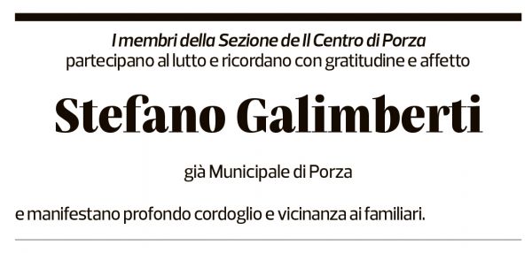 Annuncio funebre Stefano Galimberti