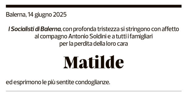 Annuncio funebre Matilde 