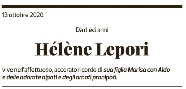 Annuncio funebre Hélène Lepori