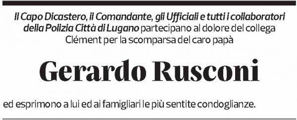 Annuncio funebre Gerardo Rusconi