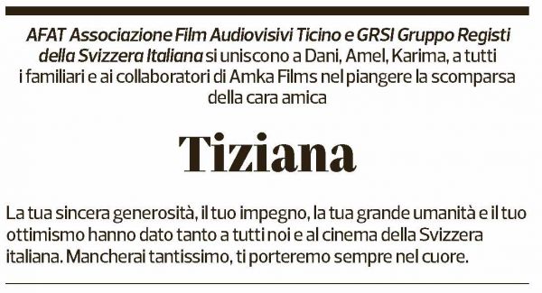 Annuncio funebre Tiziana Soudani