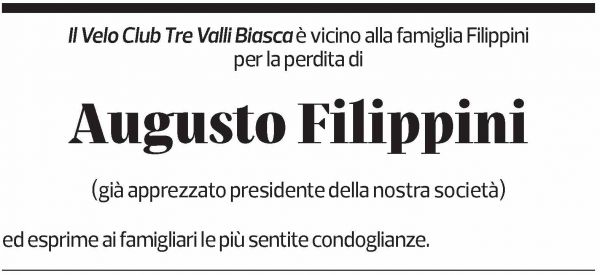 Annuncio funebre Augusto Filippini