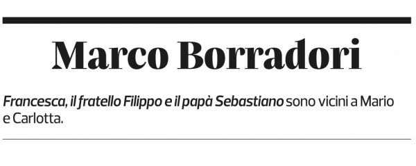 Annuncio funebre Marco Borradori