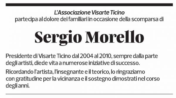 Annuncio funebre Sergio Morello