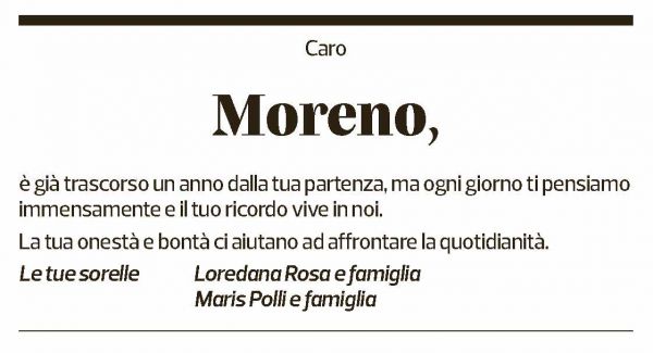 Annuncio funebre Moreno 