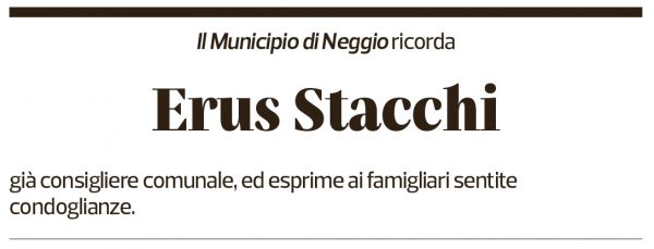 Annuncio funebre Erus Stacchi