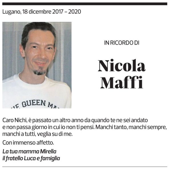 Annuncio funebre Nicola Maffi