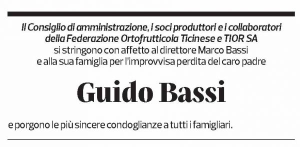 Annuncio funebre Guido Bassi