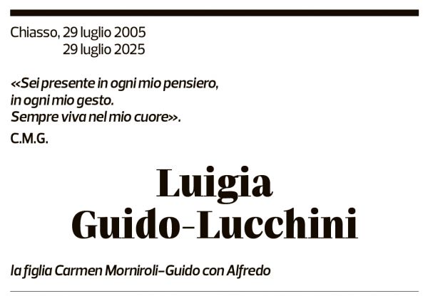 Annuncio funebre Luigia Guido-cecconi
