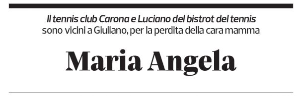 Annuncio funebre Maria Angela Sassi