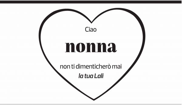 Annuncio funebre Nelly Menini-albertoni