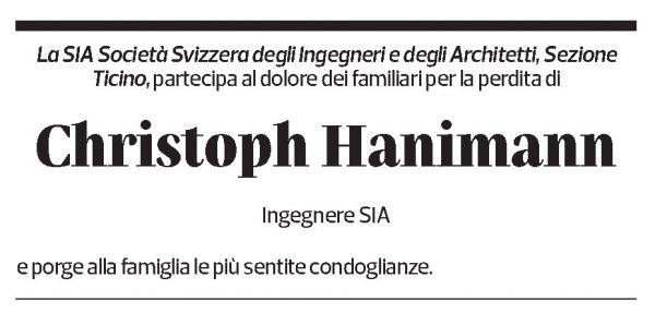Annuncio funebre Christoph Hanimann