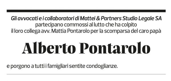 Annuncio funebre Alberto Pontarolo