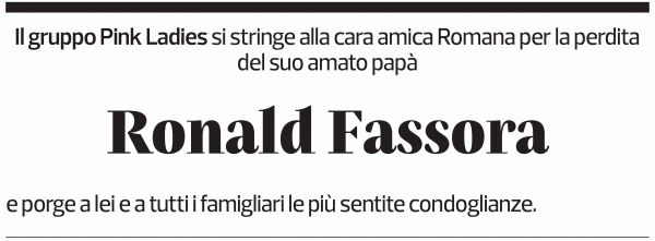 Annuncio funebre Ronald Fassora