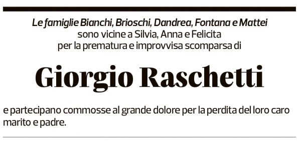 Annuncio funebre Giorgio Raschetti