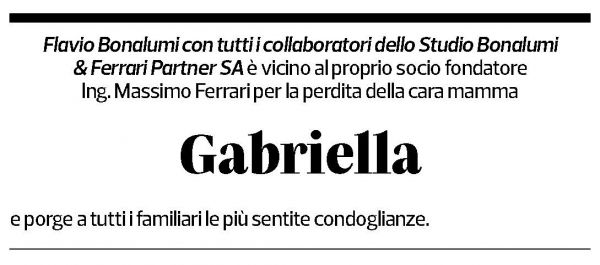 Annuncio funebre Gabriella Ferrari