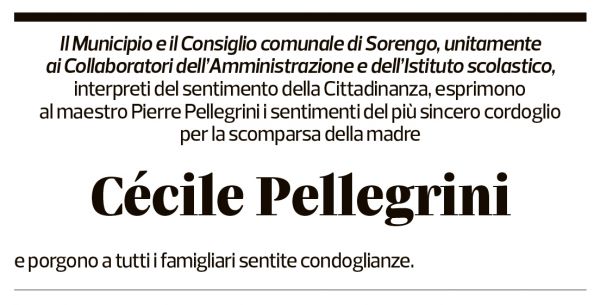 Annuncio funebre Cécile Pellegrini