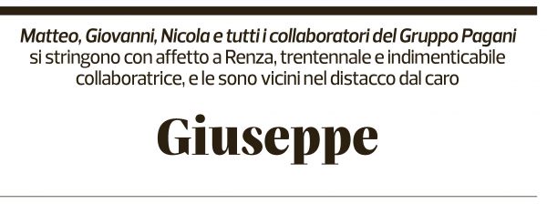Annuncio funebre Giuseppe Tabacchi