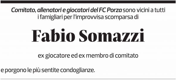 Annuncio funebre Fabio Somazzi