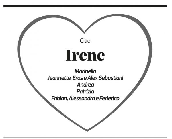 Annuncio funebre Irene Soldini