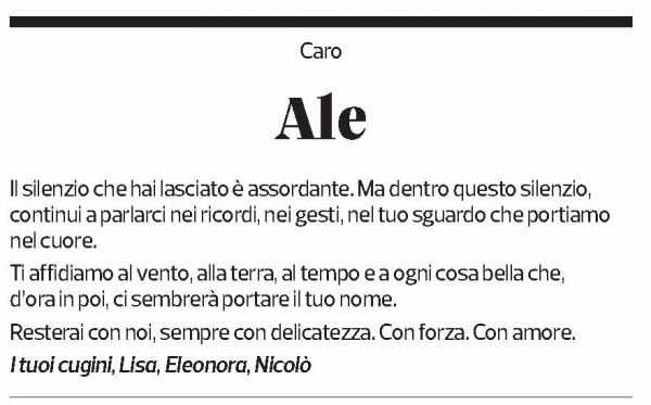 Annuncio funebre Alessandro 