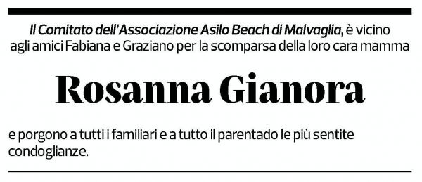 Annuncio funebre Rosanna Gianora