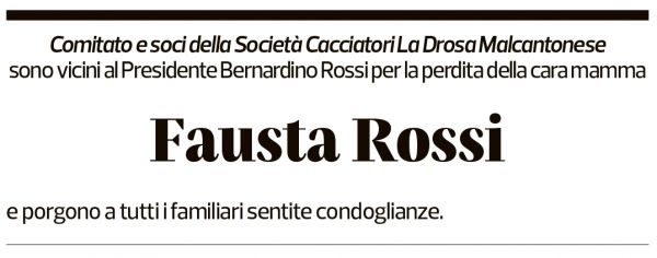 Annuncio funebre Fausta Rossi