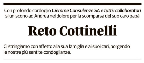 Annuncio funebre Reto Cottinelli