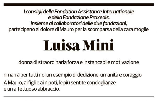 Annuncio funebre Luisa Foletti Mini