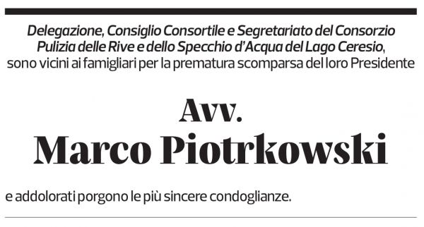 Annuncio funebre Marc Roger Piotrkowski