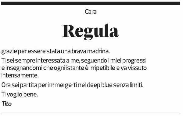 Annuncio funebre Regula 