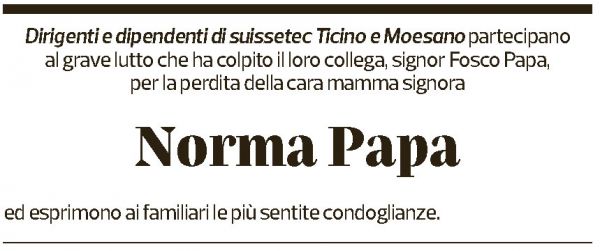 Annuncio funebre Norman Papa