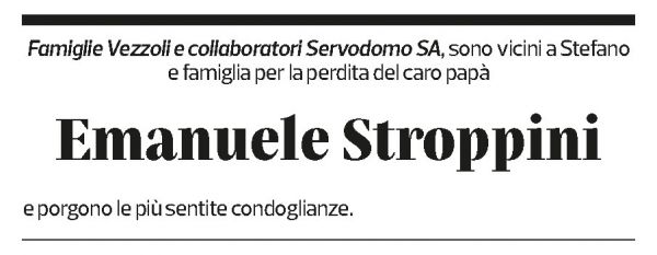 Annuncio funebre Emanuele Stroppini