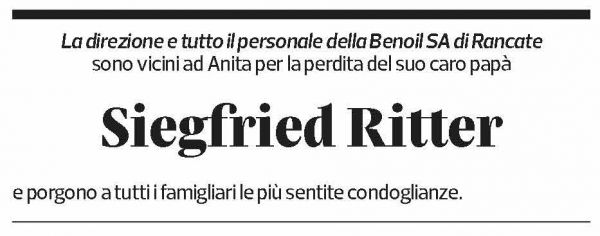 Annuncio funebre Siegfried Ritter